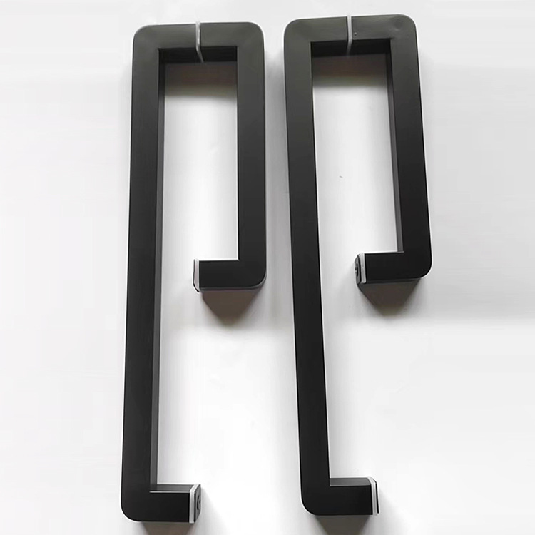 跨境直供哑黑不锈钢淋浴房门拉手 酒店家用创意圆角金属门把手