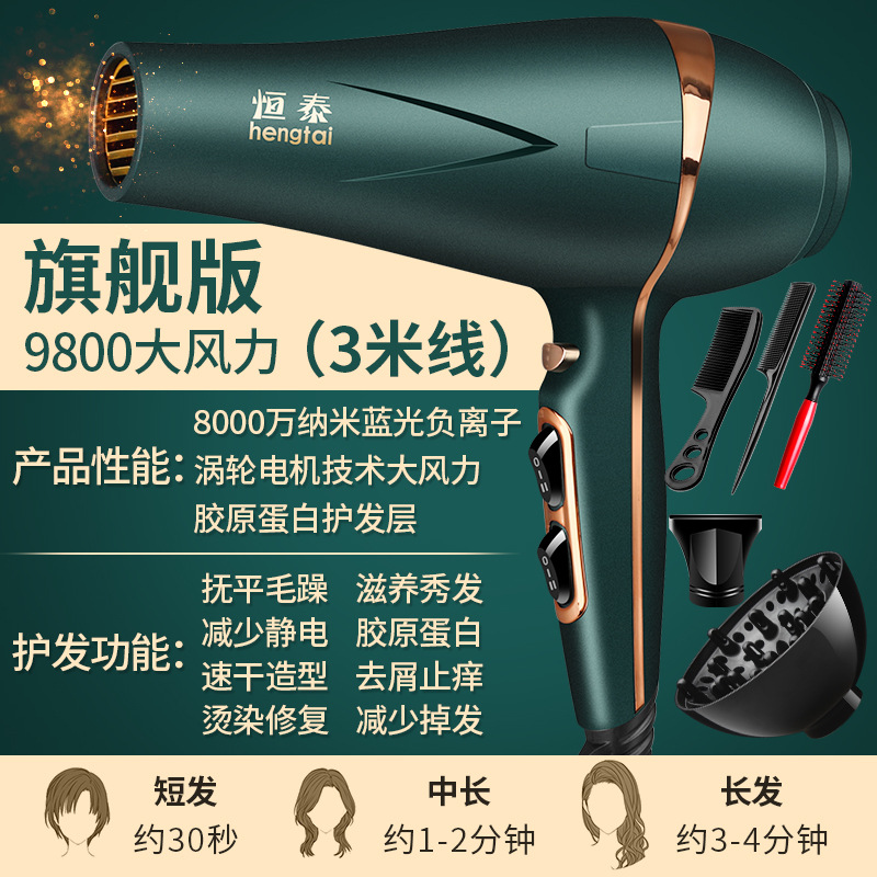 Hair Salon High-Power Hair Dryer Household Blue Light Anion Hair Care Mute Does Not Hurt Hair Barber Shop Hair Dryer