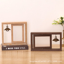 木质创意双面旋转相框摆台6寸7寸个性木质情侣相册礼品纪念相框