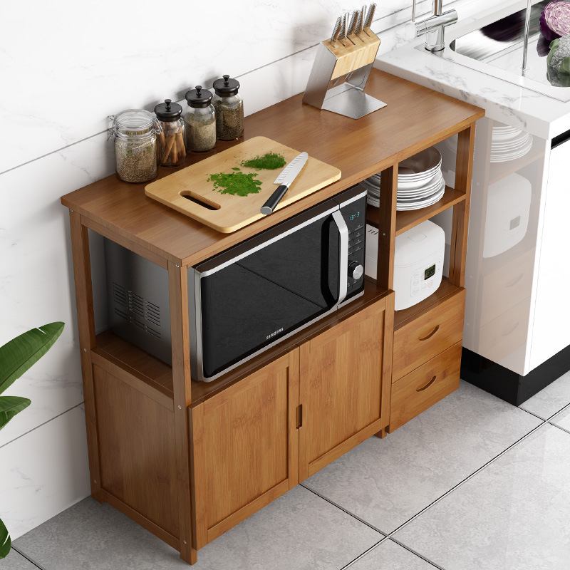 厨房桌子切菜桌家用多层切菜台多功能长方形操作台楠竹厨房置物架