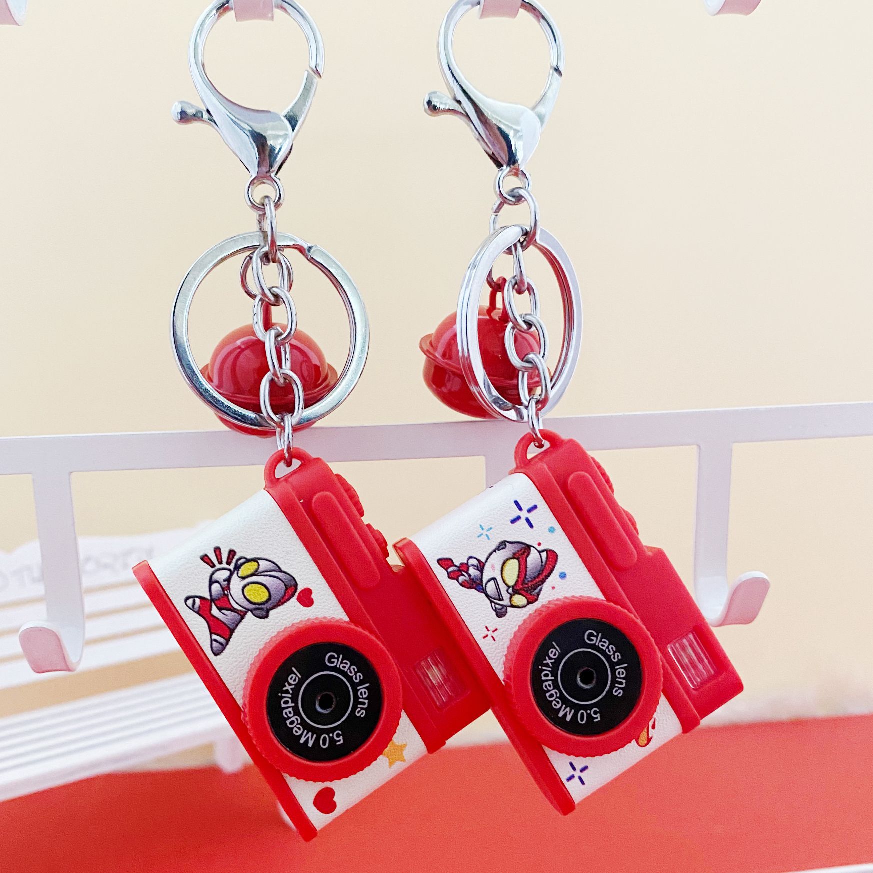 一代奥特英雄相机钥匙扣 咔咔响发声发光挂件 男女儿童箱包饰品