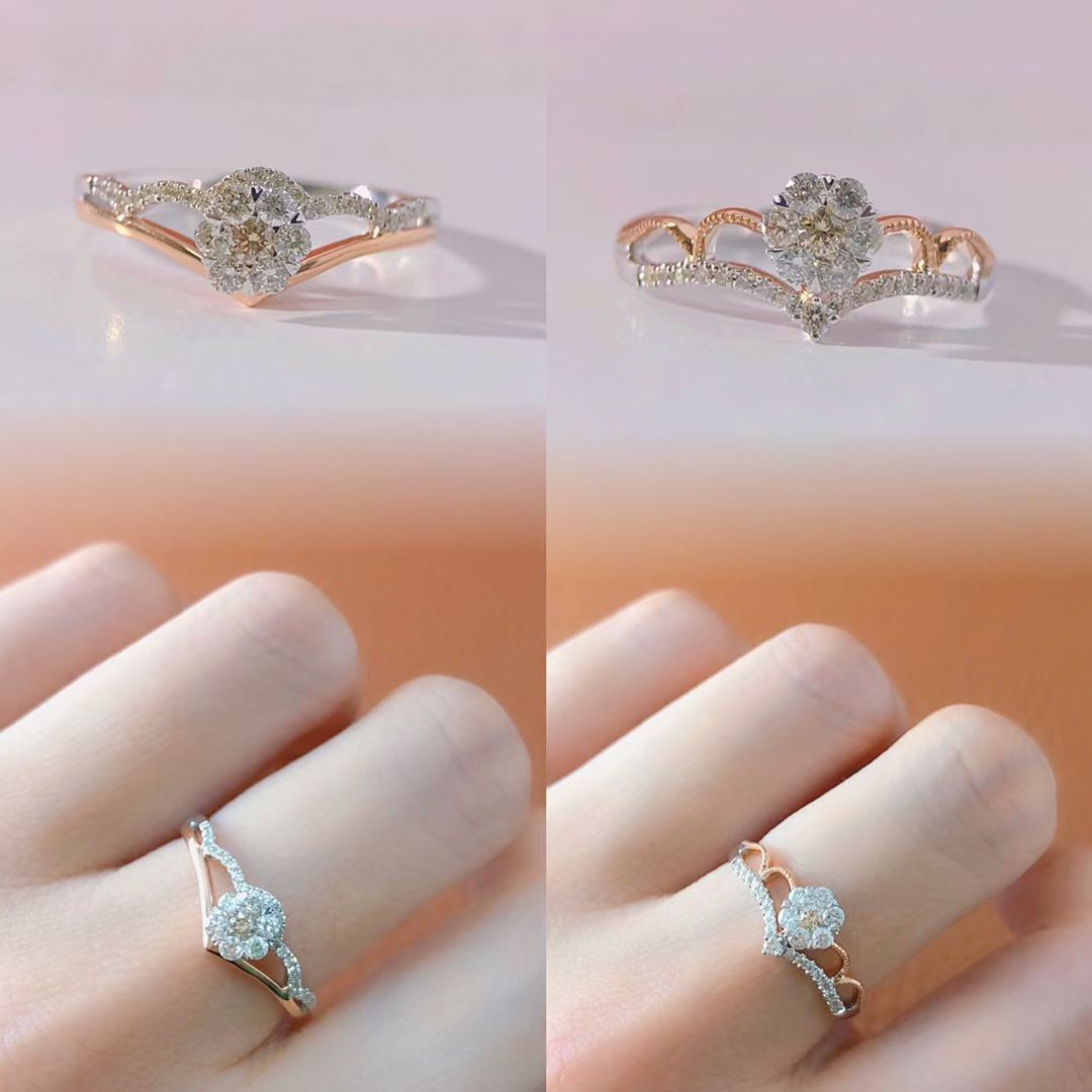 一批18k金分色女钻戒发布95商品描述视频展示上市年份/季节2021年秋