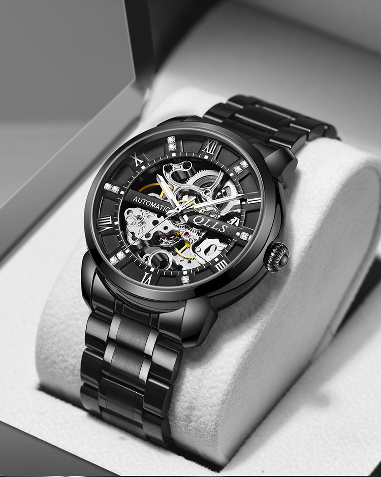 正品奇洛时手表男士全自动机械男表2021新款防水镂空男手表腕表潮