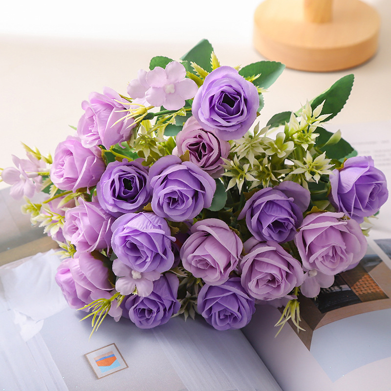 Simulation 10 Roses Korean-Style Bouquet Fragrant Concubine Rose Artificial Flower Home Wedding Rose Bouquet Decorative Flower