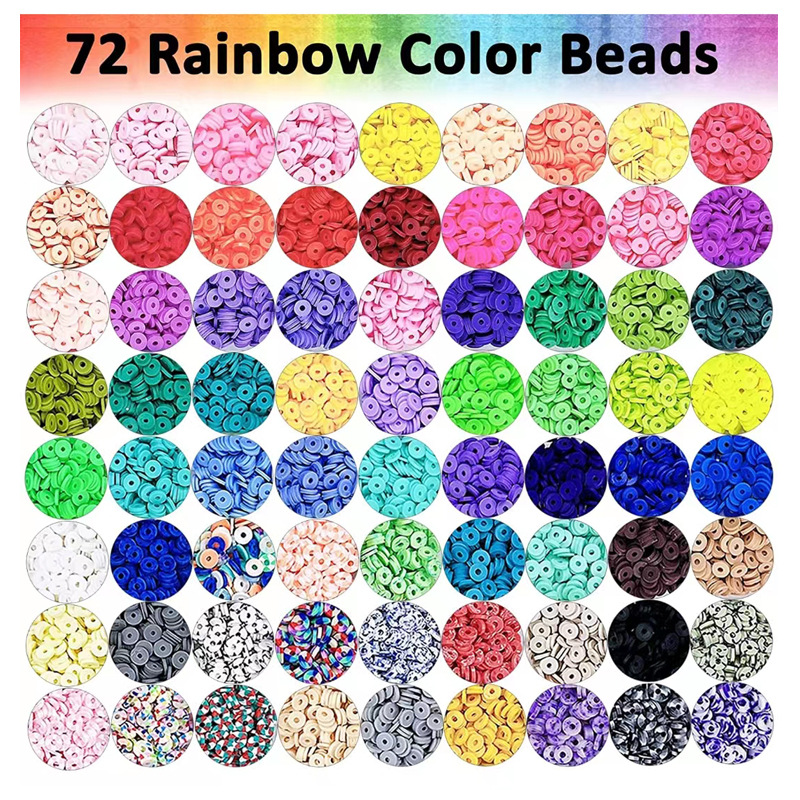 Amazon 72 Grid Polymer Clay Sheet Beaded Loose Beads Spacer Beads DIY Handmade Beaded Hand Jewelry Material Suit Accessories