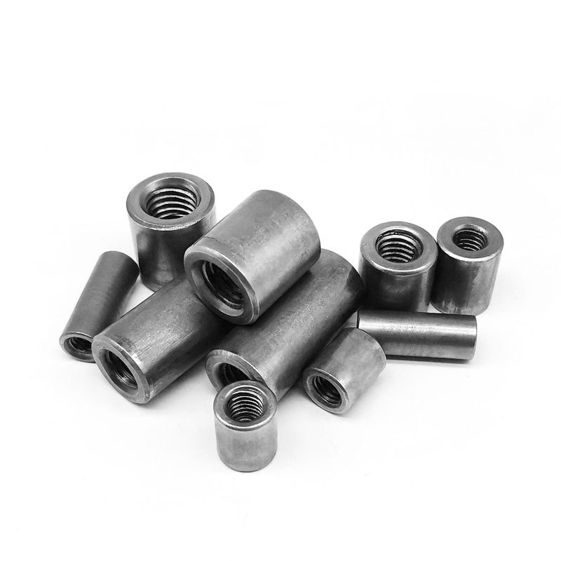 工厂批发批发铁本色加长圆螺母通孔内螺纹长螺母圆柱焊接螺母m4m5