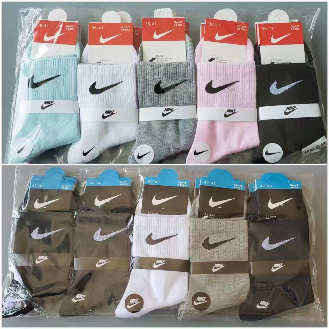 四季通用袜子男女士运动休闲 苏万耐克斯特 男女中筒袜出口外贸