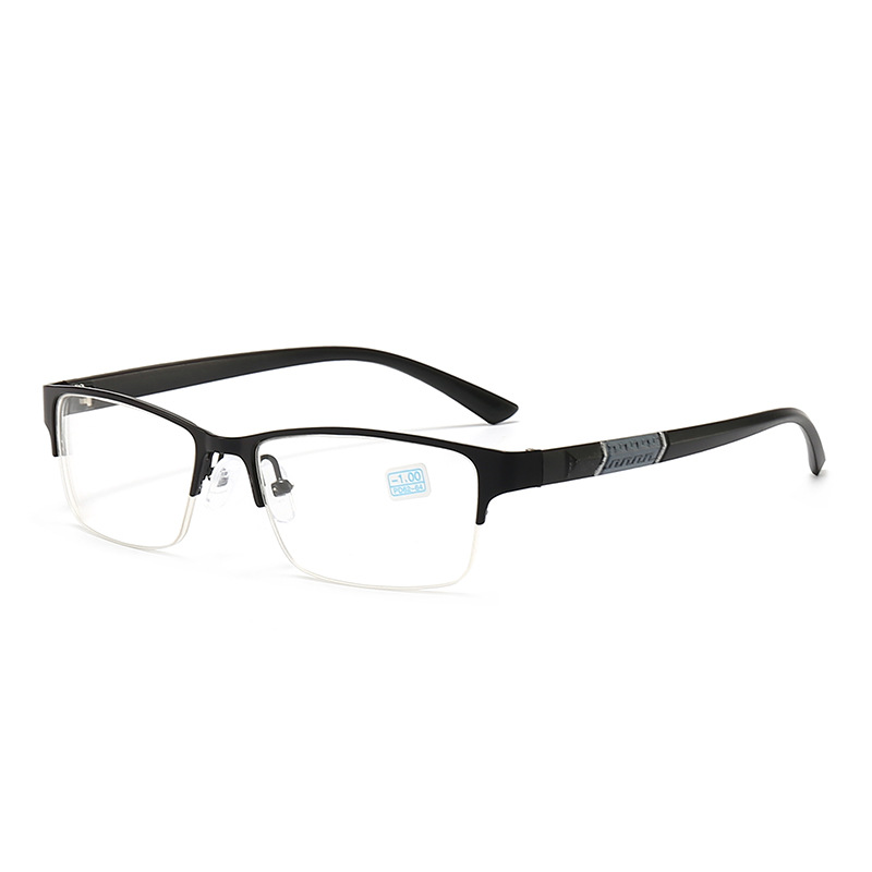 新款男士半框成品近视眼镜金属合金眼镜架商务半框近视镜厂家批发