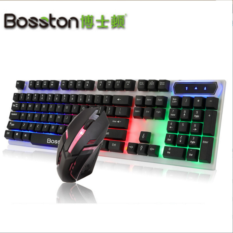 Bosston 8310 Luminous Key Mouse Set Suspended Usb Backlit Gaming Keyboard Diy Installed Wired Key Mouse