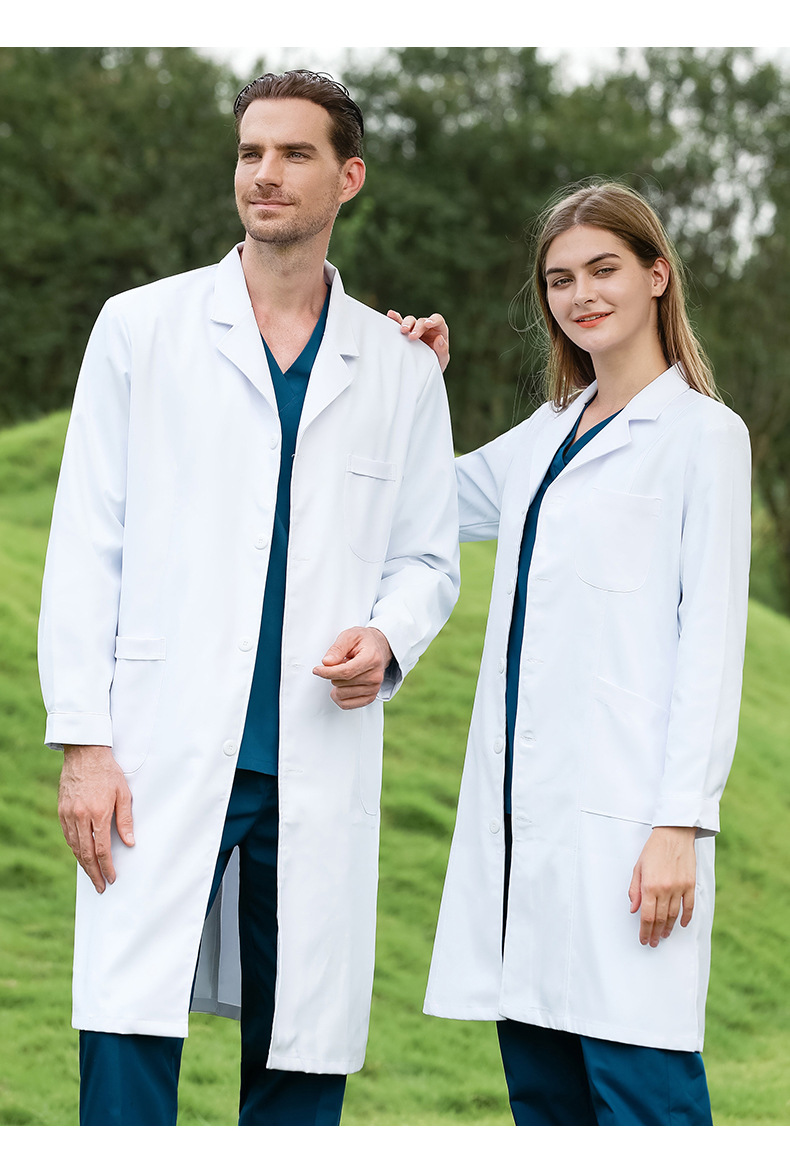 化学实验室白大褂长袖女秋冬短袖口腔美容院科研学校演出药店