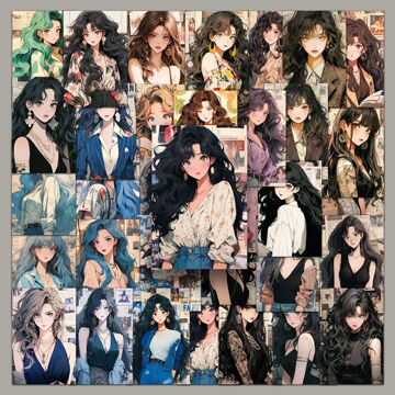 50张复古港风少女高颜值女孩防水装饰行李箱电脑手机手账水杯贴纸