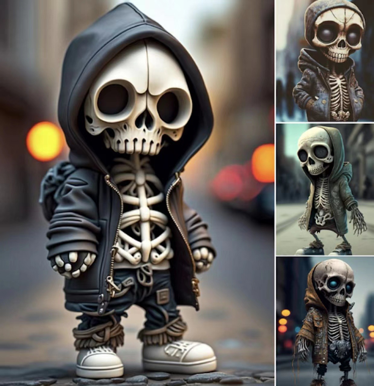 Cross-Border Halloween Skull Doll Decoration Sweater Street Trend Skull Design Home Courtyard Decoration Creative