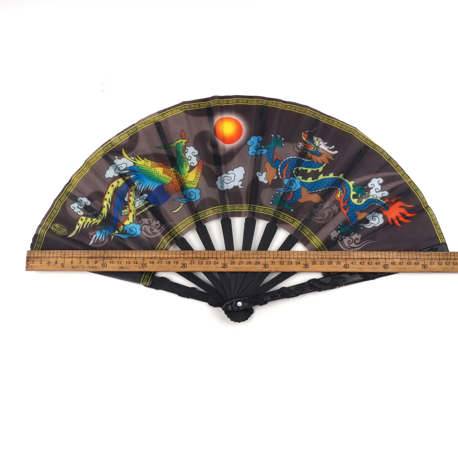 二元店 日用品热卖 中国风布扇 大号龙图腾折叠扇子 义乌批发