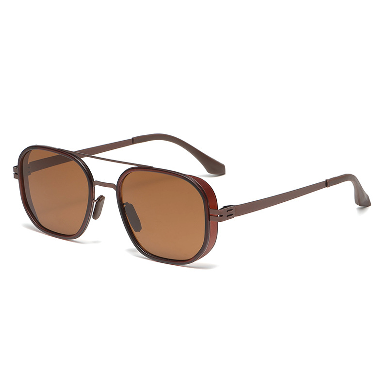 New Trade Simple Sunglasses Firm Black Sunglasses Men's Metal High-Grade Sunscreen Fashion Glasses Women Wholesale