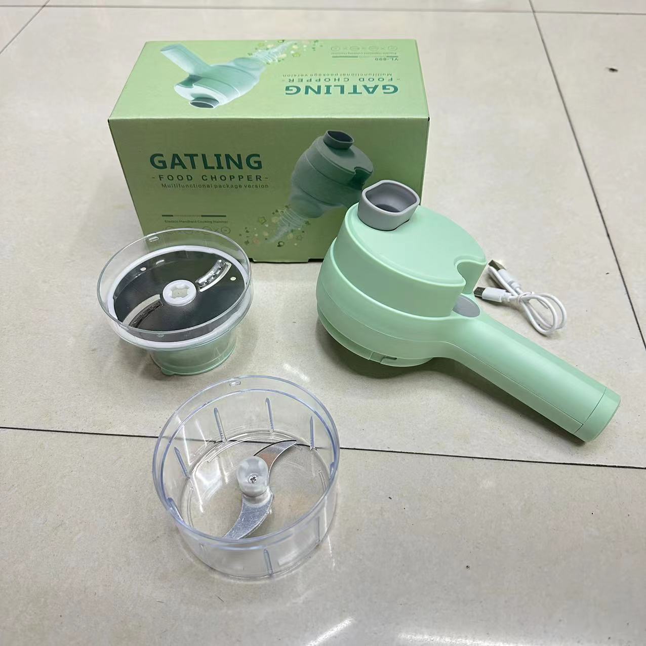 Foreign Trade Popular Style Multi-Function Gatling Cut Garlic Household Electric Cut Garlic Machine with Handle Garlic Grinder