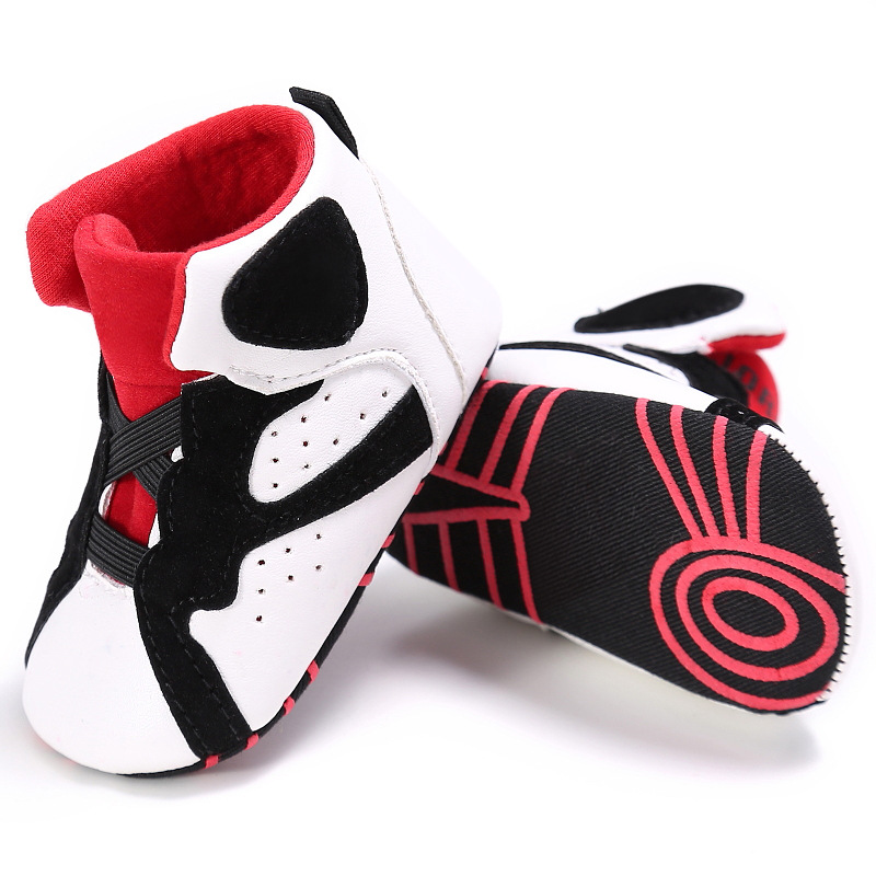 New Spring and Autumn Boys and Girls Baby Comfortable High-Top Baby Sneaker 0-12 Months Baby Toddler Shoes Soft Sole Shoes