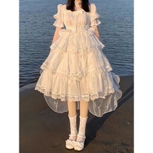 【现货】短袖OP洛丽塔公主裙洋装花嫁生成色三段式lolita连衣裙仙