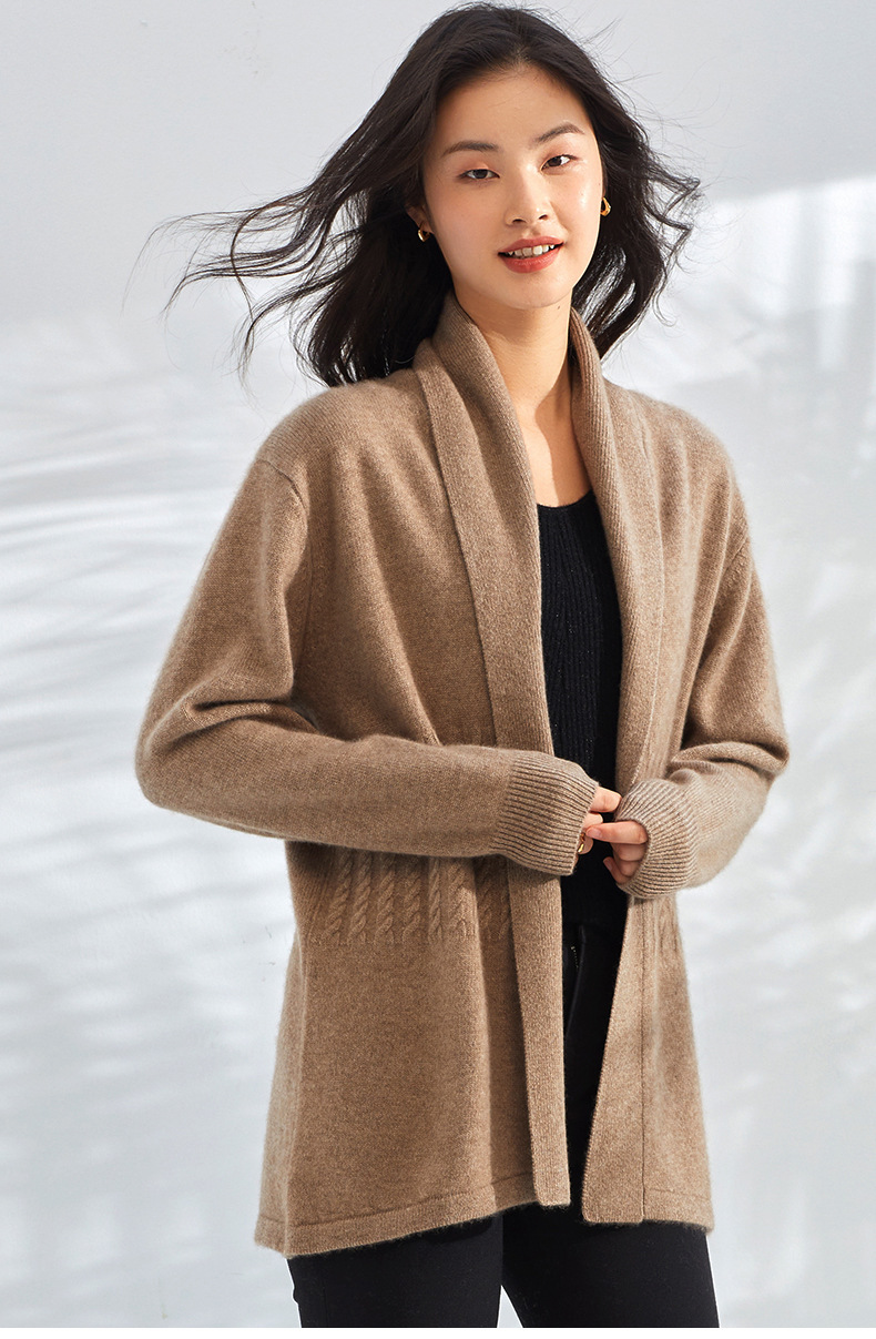 秋冬纯羊绒衫女百搭气质打底针织羊毛衣宽松纯色圆领套头提花内搭