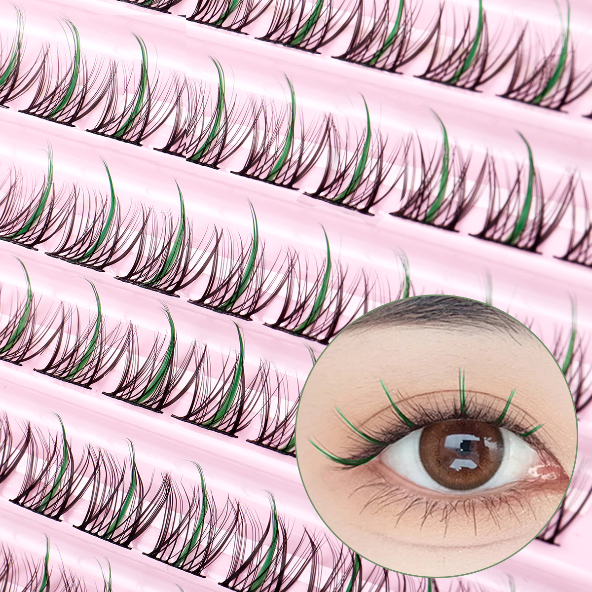 New Colored False Eyelash Segmented Grafting False Eyelash Large Capacity Single Cluster Hair