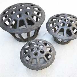 屋顶75mm透气帽铸铁地漏落水头盖篦子铁漏斗雨水斗家装.