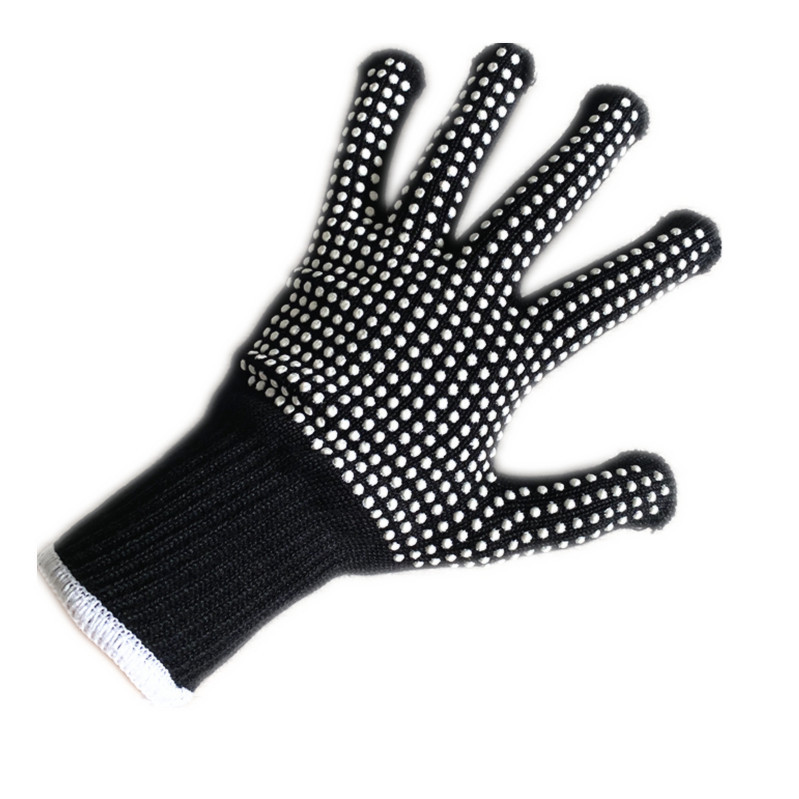 Cross-Border High Temperature Resistant Hairdressing Gloves PVC Bead Silicone Gloves Hair Curler Straight Hot Anti-Scald