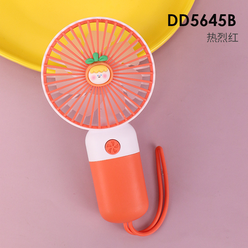 Drip Fan Fruit Cute Baby USB Charging Outdoor Portable Small Handheld Fan with Lanyard Summer Promotion