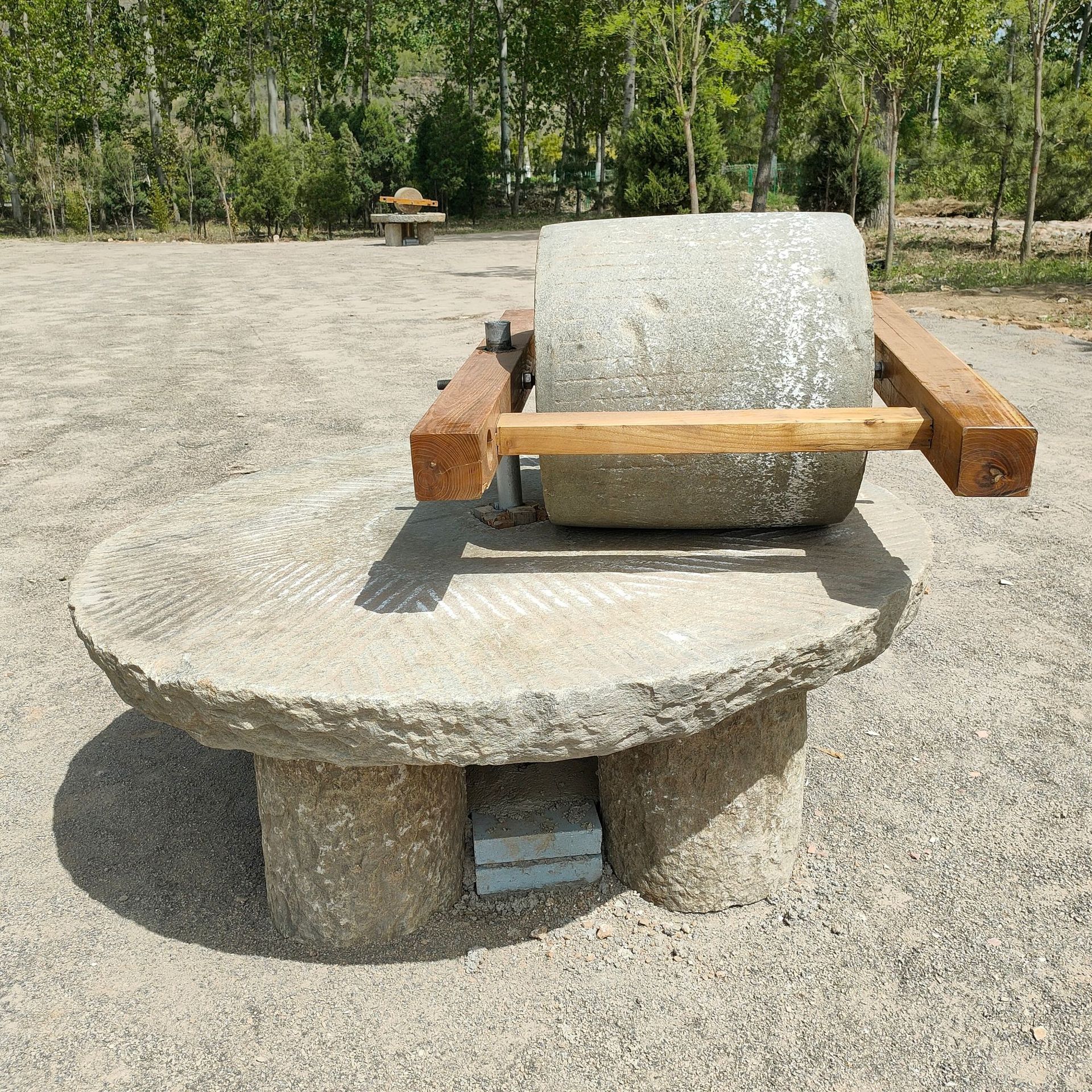 农村老石碾子大碾盘石碾子旧磨盘古建石磨子旧石器老物件整套农家