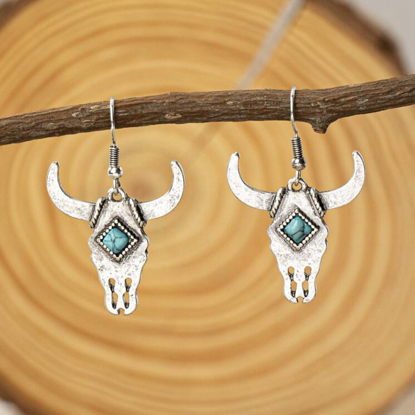 素馨wish跨境欧美热销牛头造型吊坠耳环精美饰品批发-阿里巴巴