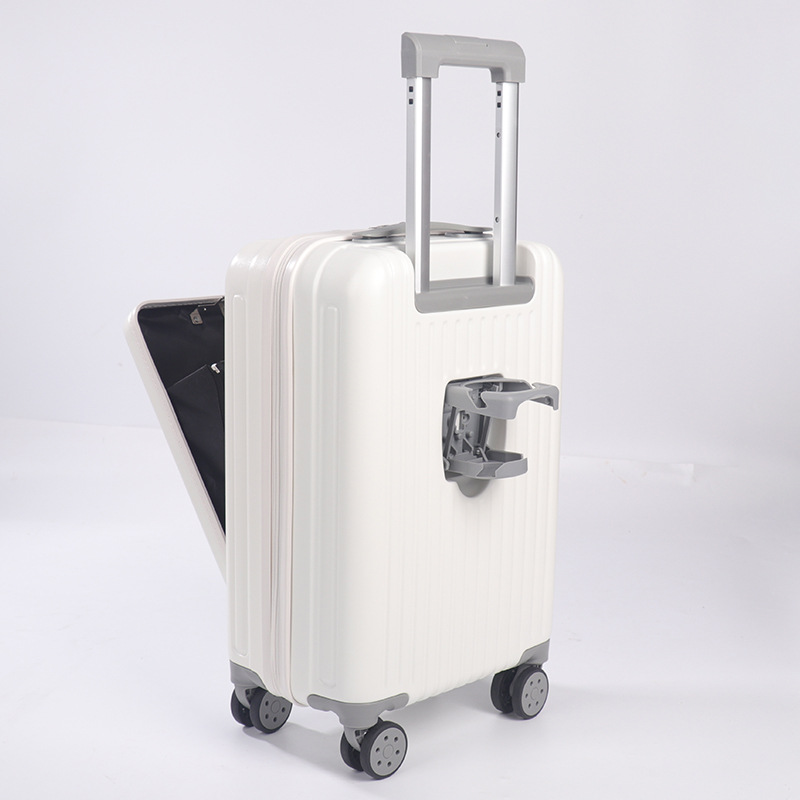 Spot Front-End Open Luggage Large Capacity Rear Cup Holder Suitcase 20-Inch Aluminum Alloy Pull Rod