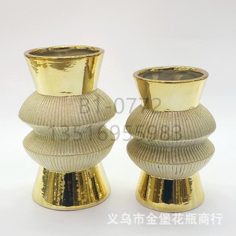 Factory Wholesale Ceramic High-Grade Shrink Point Glaze Artisan Vase Frosted Flower Pot Crafts Home Furnishings and Decorations