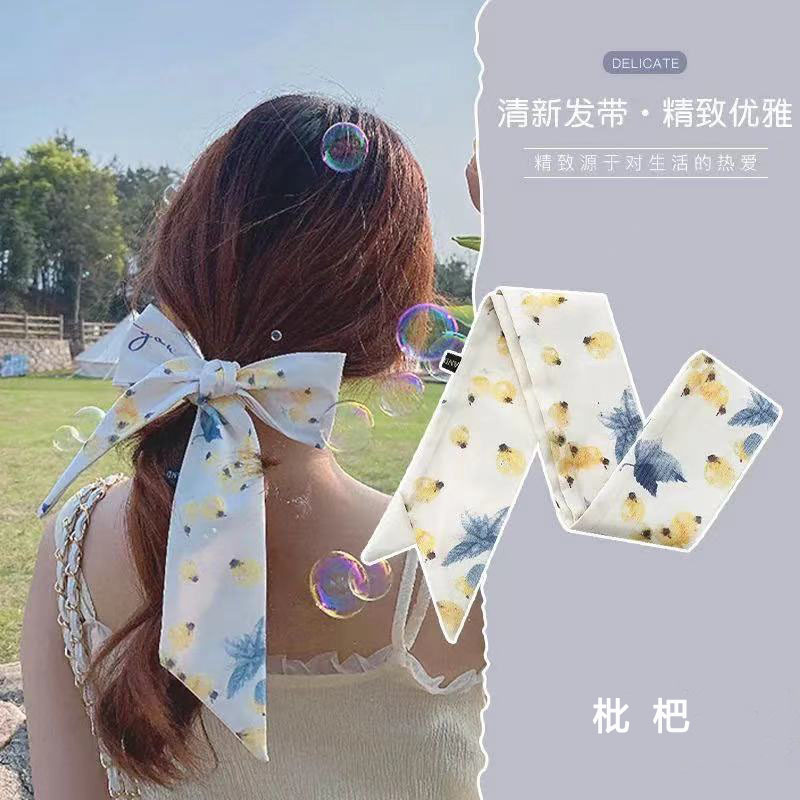 2021 New Korean Style Scarf Hair Band Summer Thin and All-Matching Hair Accessories Girls Hair Tie Headband Ribbon Headdress