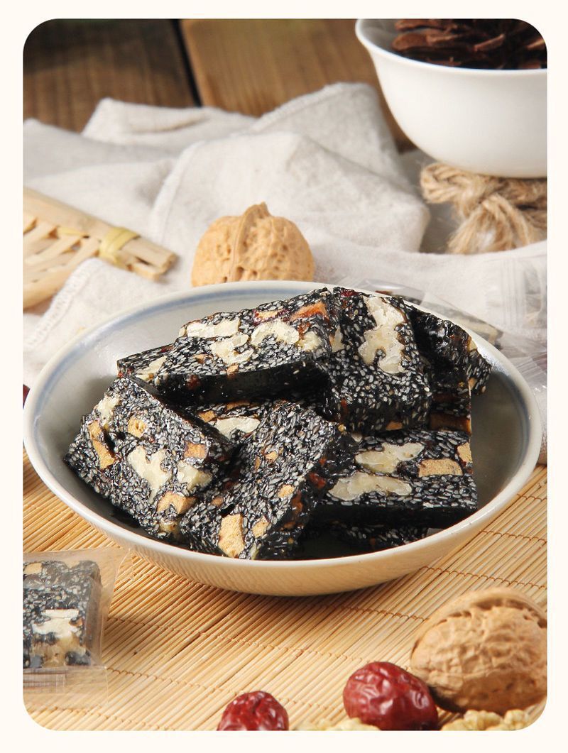 核桃糕黑芝麻核桃糕 核桃仁枸杞黑芝麻糕网红黑芝麻片手工糕5斤