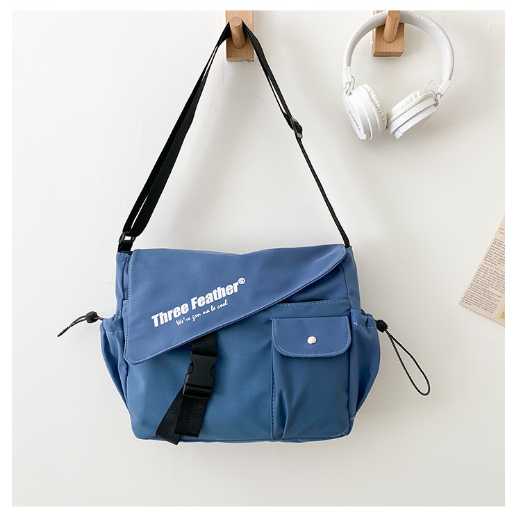 Cross-Border Messenger Bag 2023 New Trendy Japanese Style Tooling Shoulder Bag Large Capacity Commuter School Canvas Message Bag