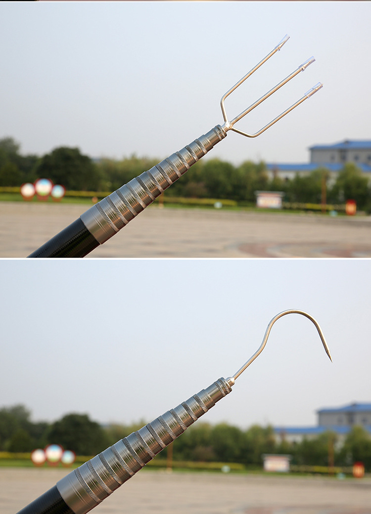 大物抄网竿捞鱼网兜碳素伸缩杆超硬3/4/5/6/10米割草打窝抄网杆