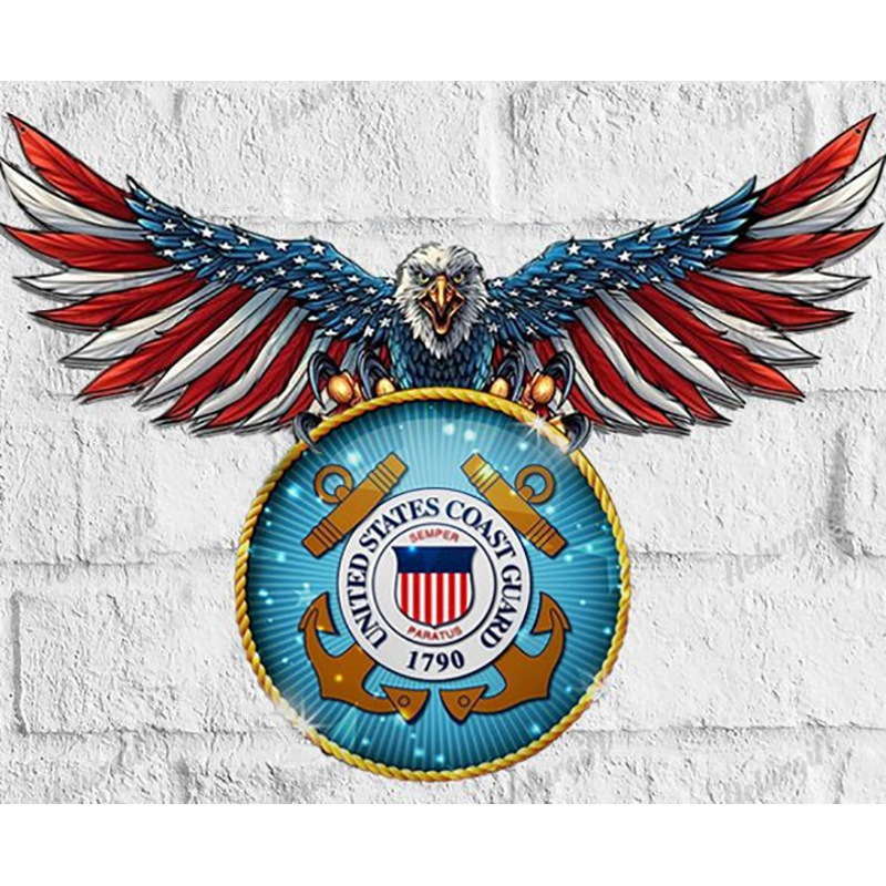 跨境壁挂金属墙艺术飞鹰美国国旗铁艺壁饰美国国徽标志飞鹰墙饰墙