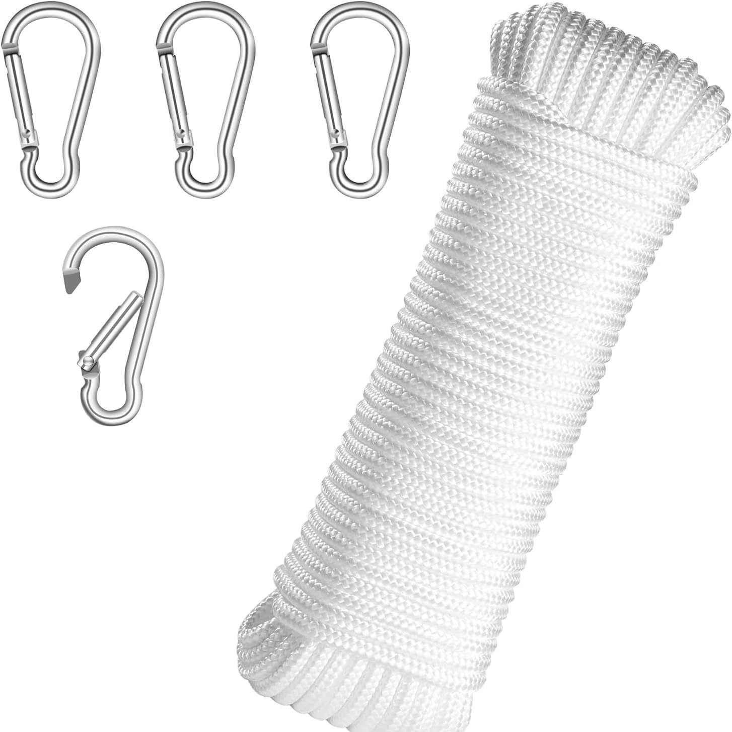 20m编织绳旗杆绳 帐篷捆绑绳 尼龙户外晾衣绳 带4pcs挂扣-阿里巴巴