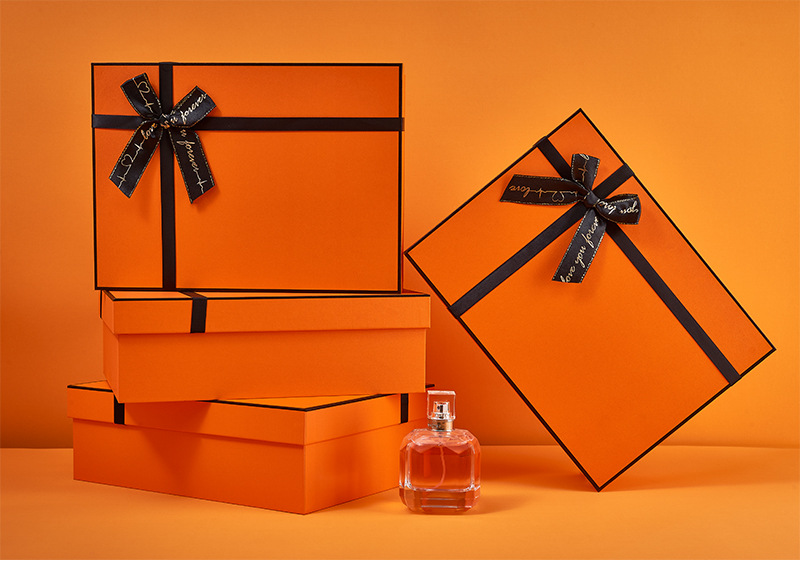 现货彩盒天地盖精美礼盒橙色包装礼物盒中秋节端午节情人节礼品盒