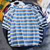 Sea-striped shirt 2021 summer new pattern stripe Short sleeved jacket student Teenagers Borneol Pleasantly cool men and women T-shirt