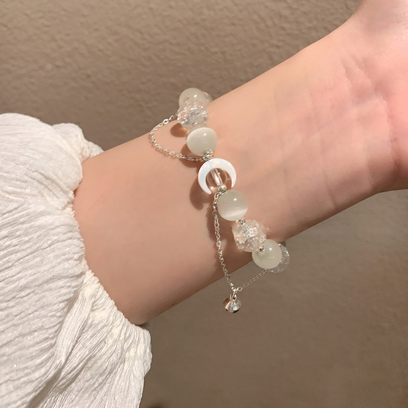 Moon Opal Bracelet Light Luxury Unique Design Bracelet Minority All-Match Elegant High Sense Bracelet Wholesale Female