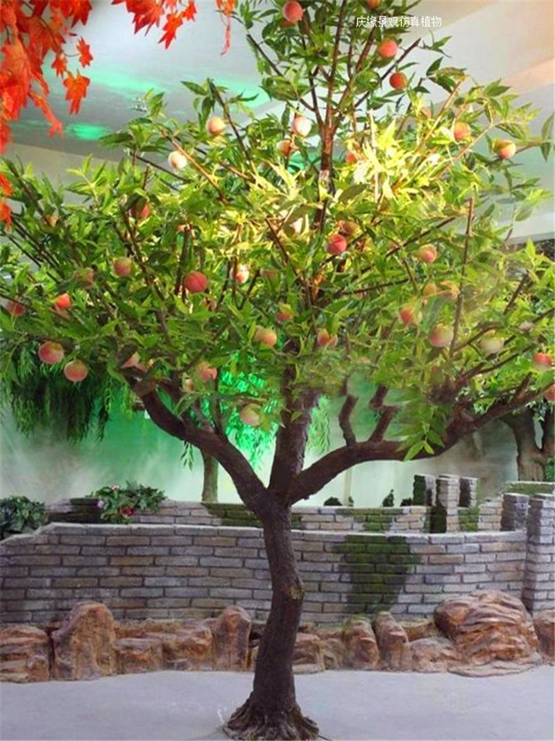仿真蟠桃树假桃树室内外商场水果店超市民宿餐厅农庄落地摆件果树