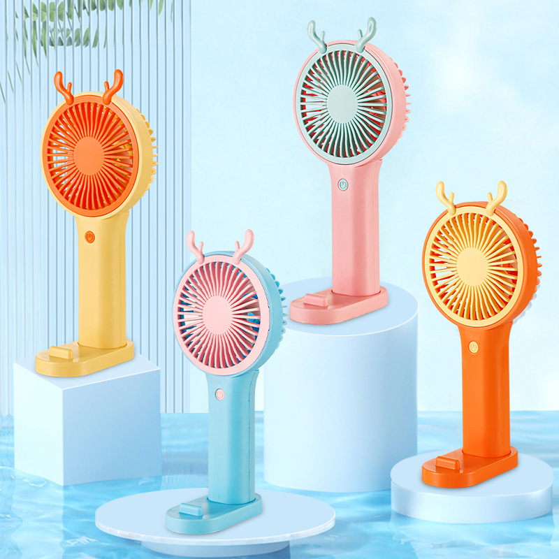 手持小风扇充电usb三档新款迷你便携桌面礼品跨境电风扇批发