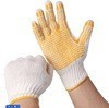 单面点珠防护棉纱手套劳保点塑手套 PVC点胶防滑耐磨舒适工作手套