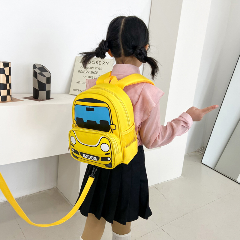 3-5 Years Old Boys' Backpack Korean Lightweight Kindergarten Backpack Cartoon Car Personality Baby's Backpack Cross-Border