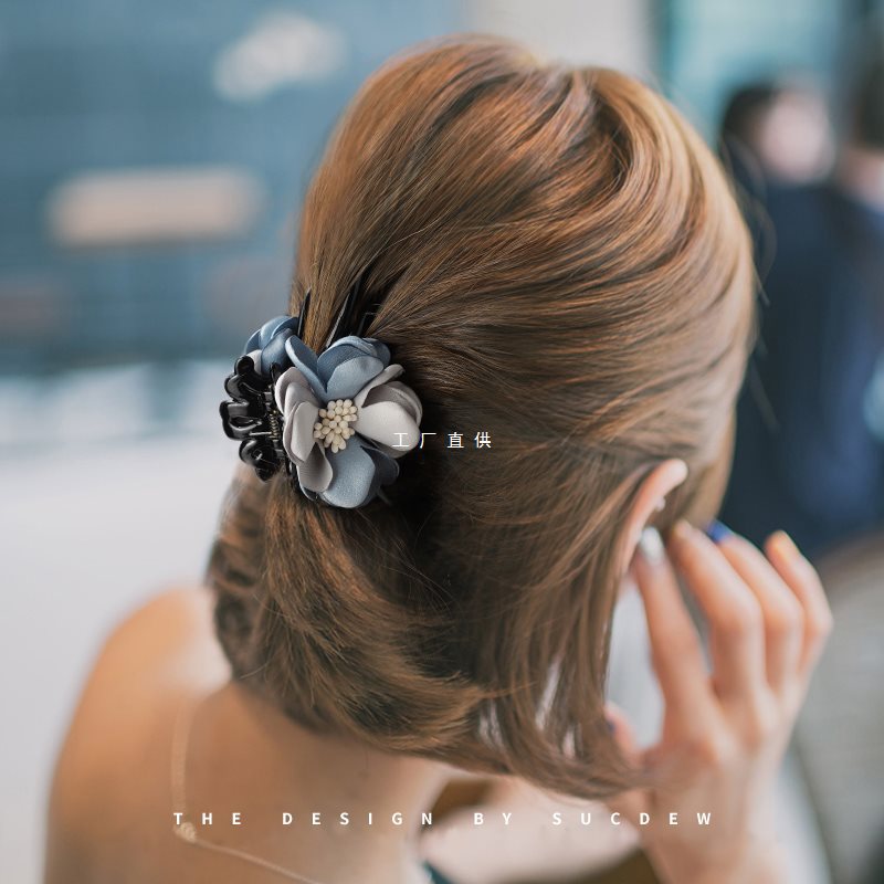 sucdew发夹头花抓夹韩国头饰百搭优雅花朵发卡发抓卡子夹子顶夹