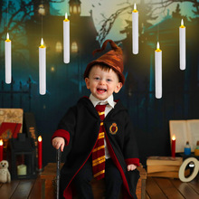 亚马逊爆款哈利波特魔法棒遥控悬浮蜡烛带鱼线挂钩万圣节派对装饰