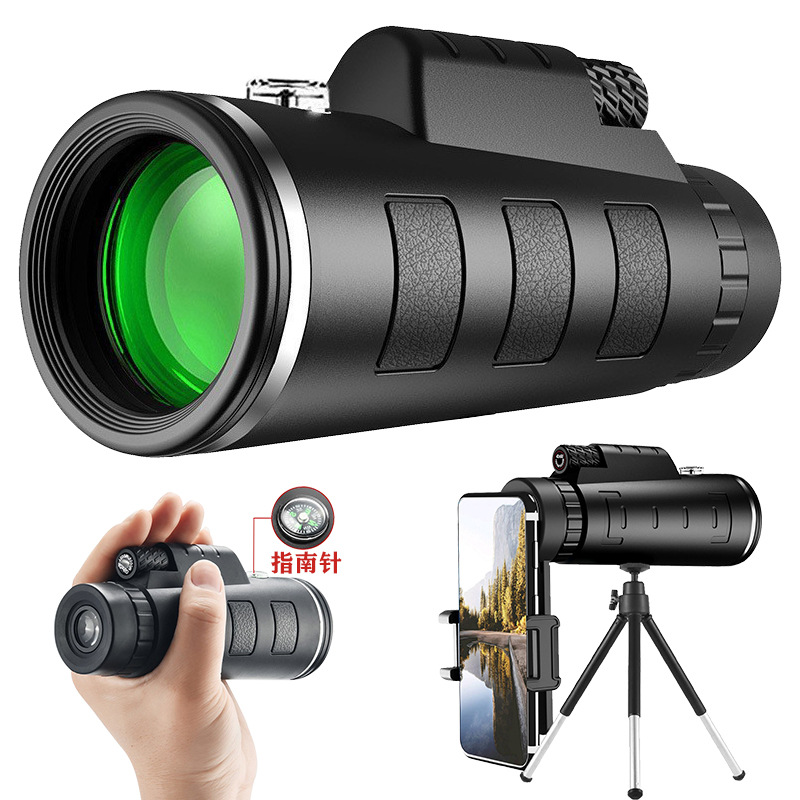 wholesale 40x60 monocular telescope hd high power low light night vision with compass outdoor photography with mobile phone