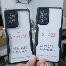 适用SAM三星M33 5G刀锋亚克力手机壳精孔四角防摔TPU二合一保护套