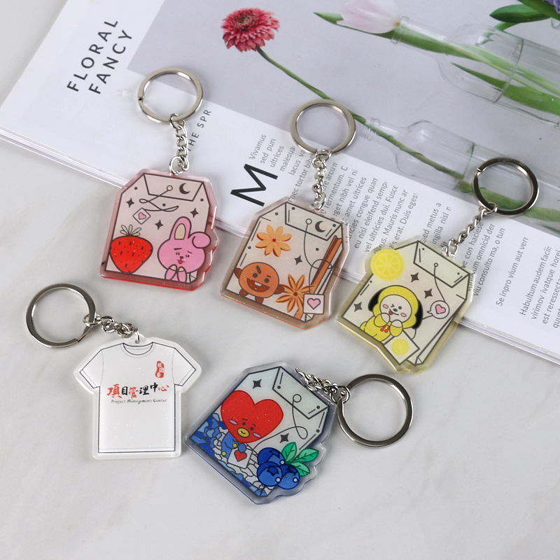 Acrylic Key Chain Customization Anime Peripheral Cartoon Standee Double-Sided Advertising Chain Small Gift Pendant Customized