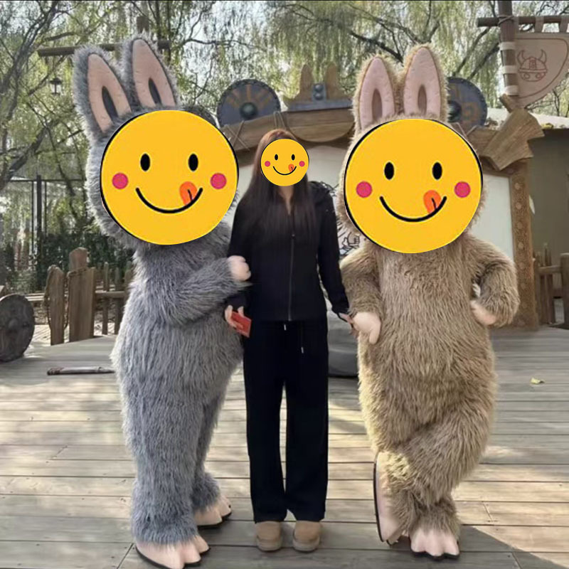 labubu兔子人穿行走精灵卡通人偶服装cos头套表演玩偶道具拉布布