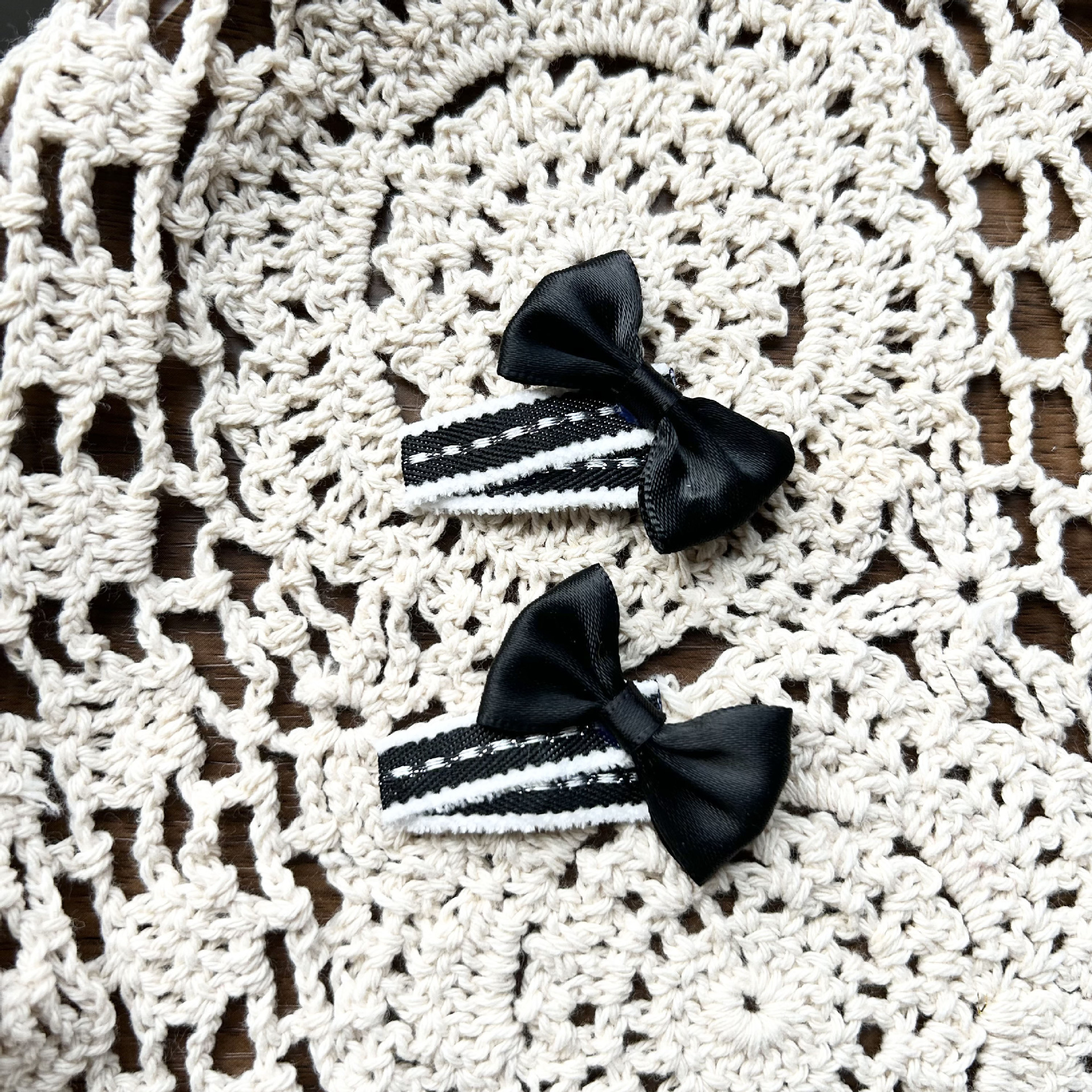 原创手作儿童女童黑色蝴蝶结发夹bb夹宝宝发饰刘海夹-阿里巴巴